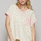 POL Floral V-Neck Short Sleeve T-Shirt