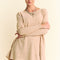 Davi & Dani Round Neck Dropped Shoulder Long Sleeve Knit Top
