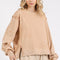 Mittoshop Side Slit Exposed Seam Round Neck Sweatshirt